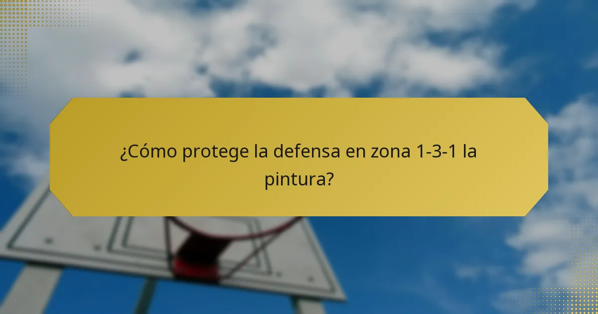 ¿Cómo protege la defensa en zona 1-3-1 la pintura?