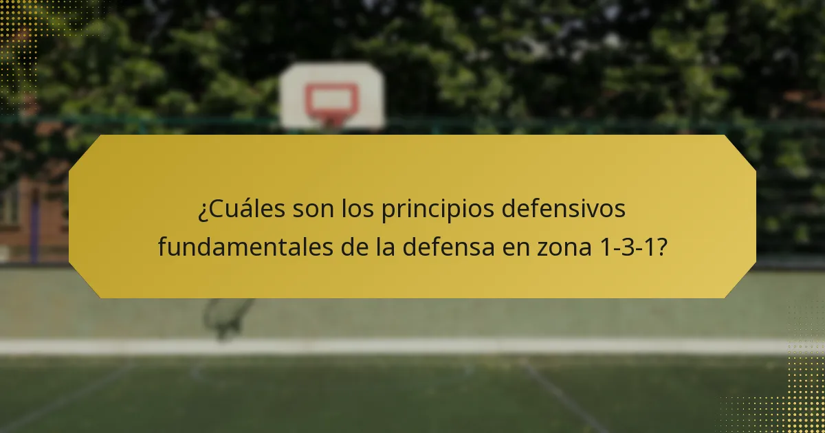 ¿Cuáles son los principios defensivos fundamentales de la defensa en zona 1-3-1?