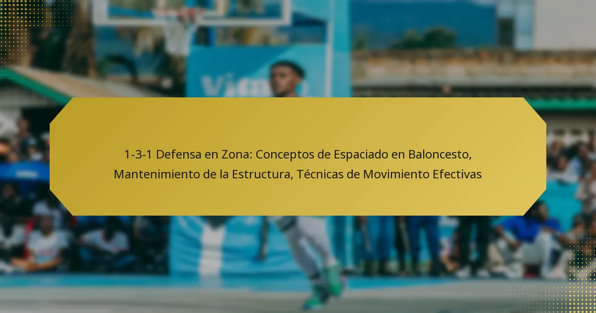 1-3-1 Defensa en Zona: Conceptos de Espaciado en Baloncesto, Mantenimiento de la Estructura, Técnicas de Movimiento Efectivas