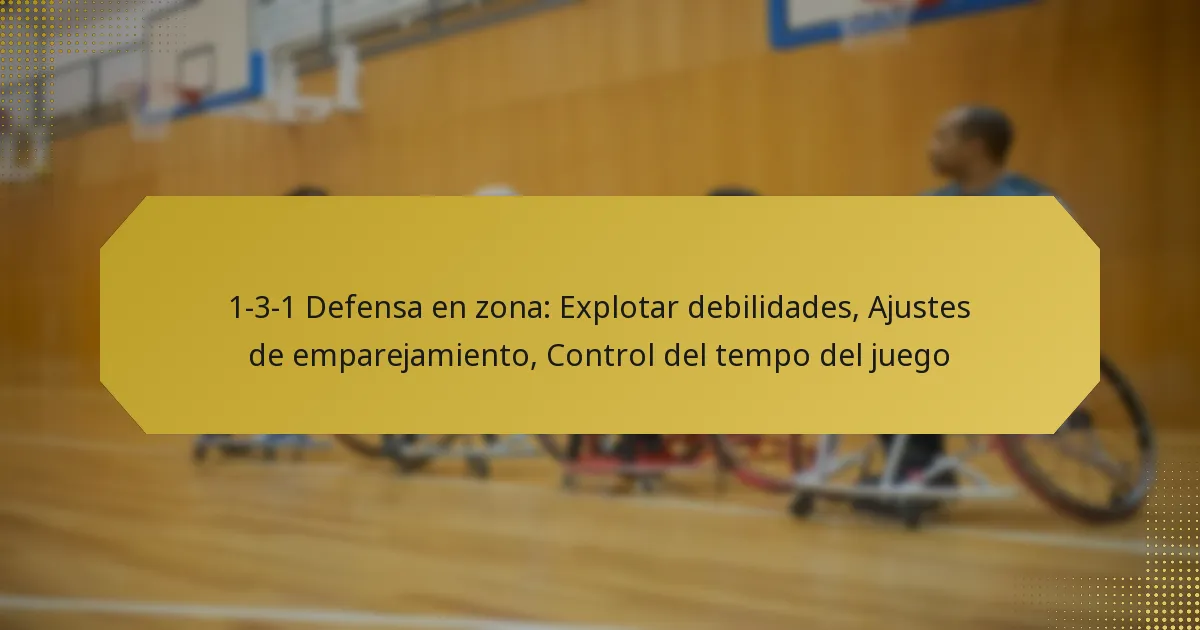 1-3-1 Defensa en zona: Explotar debilidades, Ajustes de emparejamiento, Control del tempo del juego
