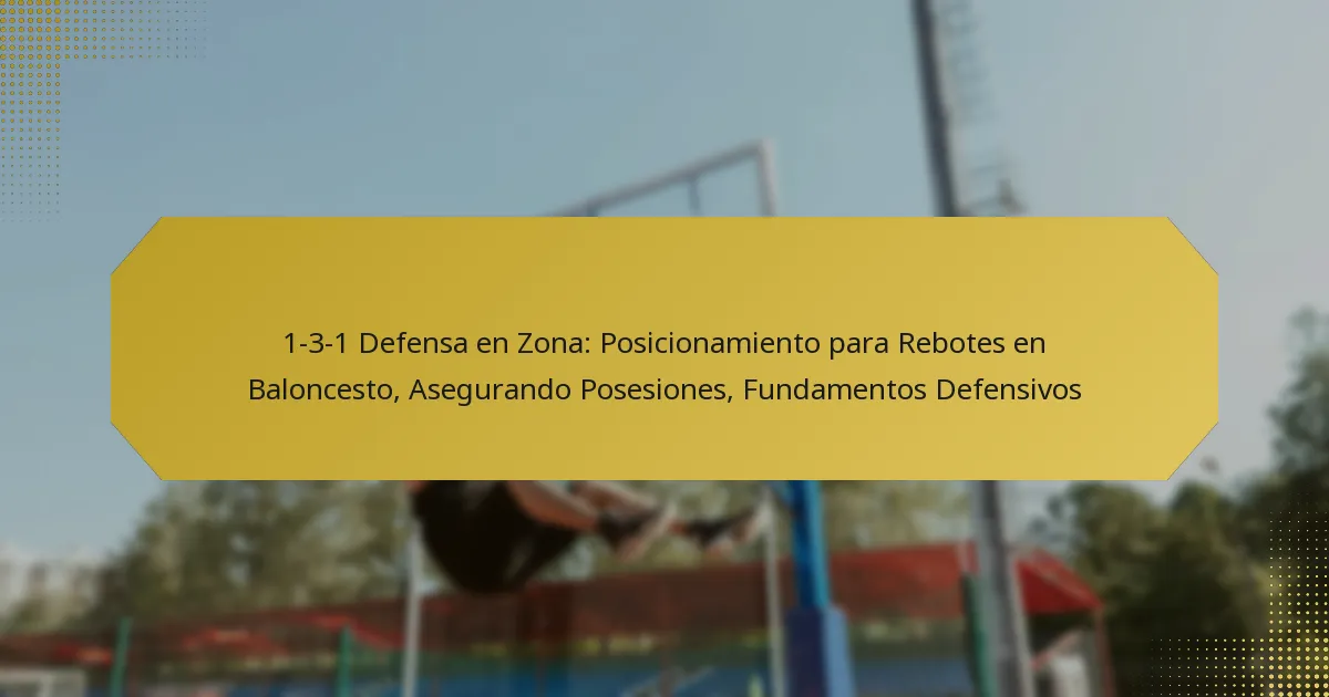 1-3-1 Defensa en Zona: Posicionamiento para Rebotes en Baloncesto, Asegurando Posesiones, Fundamentos Defensivos