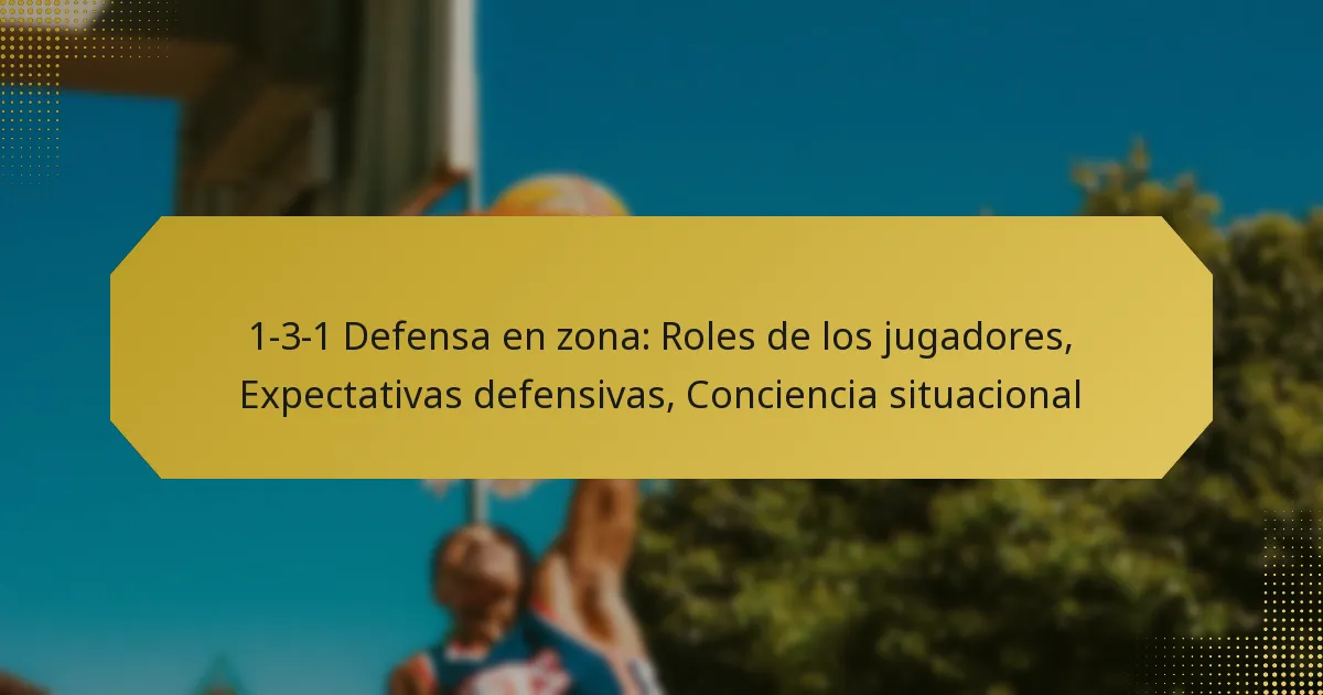 1-3-1 Defensa en zona: Roles de los jugadores, Expectativas defensivas, Conciencia situacional