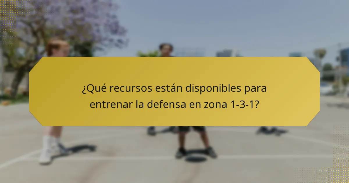 ¿Qué recursos están disponibles para entrenar la defensa en zona 1-3-1?