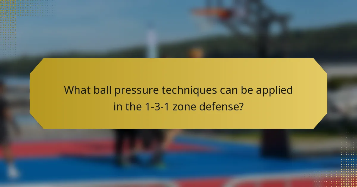 ¿Qué técnicas de presión sobre el balón se pueden aplicar en la defensa en zona 1-3-1?