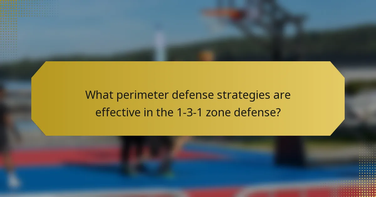 ¿Qué estrategias de defensa en el perímetro son efectivas en la defensa en zona 1-3-1?